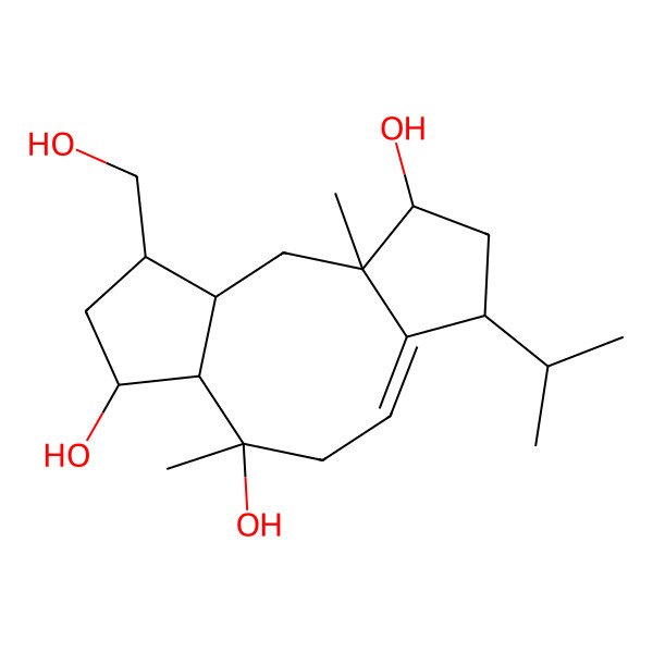 2D Structure of 14-(Hydroxymethyl)-3,10-dimethyl-6-propan-2-yltricyclo[9.3.0.03,7]tetradec-7-ene-4,10,12-triol