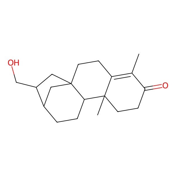 2D Structure of 14-(Hydroxymethyl)-5,9-dimethyltetracyclo[11.2.1.01,10.04,9]hexadec-4-en-6-one