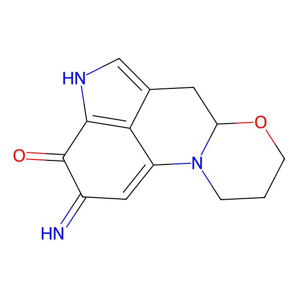 2D Structure of 14-Imino-6-oxa-2,11-diazatetracyclo[7.6.1.02,7.012,16]hexadeca-1(15),9,12(16)-trien-13-one