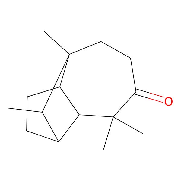 2D Structure of 1,4-Methanoazulen-7(1H)-one, octahydro-4,8,8,9-tetramethyl-, (+)-
