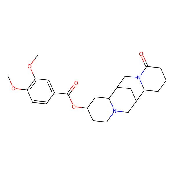 2D Structure of (14-Oxo-7,15-diazatetracyclo[7.7.1.02,7.010,15]heptadecan-4-yl) 3,4-dimethoxybenzoate