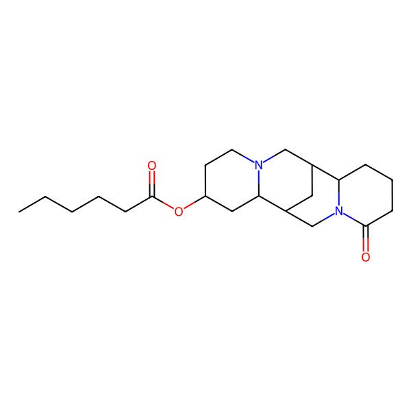 2D Structure of (14-Oxo-7,15-diazatetracyclo[7.7.1.02,7.010,15]heptadecan-4-yl) hexanoate