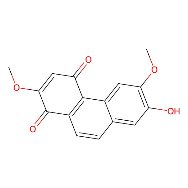 2D Structure of 1,4-Phenanthrenedione, 7-hydroxy-2,6-dimethoxy-