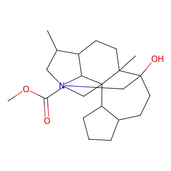 2D Structure of methyl 3-[(2S,3R,4R,8S,11S,12R,15R)-11-hydroxy-12,16-dimethyl-1-azapentacyclo[9.6.1.02,15.03,12.04,8]octadecan-3-yl]propanoate