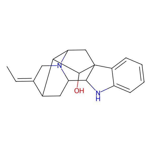 2D Structure of (1R,9R,10S,12R,13E,16S,17S,18R)-13-ethylidene-8,15-diazahexacyclo[14.2.1.01,9.02,7.010,15.012,17]nonadeca-2,4,6-trien-18-ol