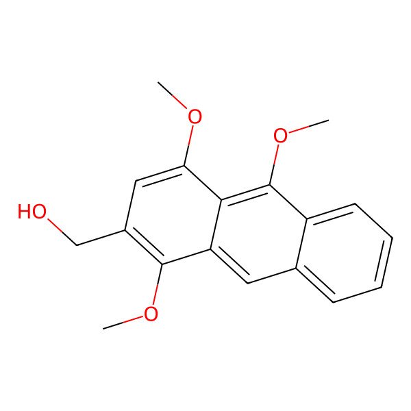 2D Structure of (1,4,10-Trimethoxyanthracen-2-yl)methanol 2D Structure of (1,4,10-Trimethoxyanthracen-2-yl)methanol