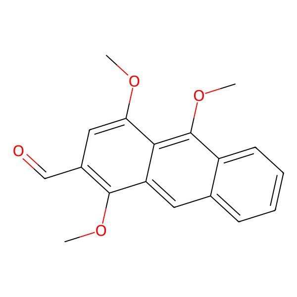 2D Structure of 1,4,10-Trimethoxyanthracene-2-carbaldehyde 2D Structure of 1,4,10-Trimethoxyanthracene-2-carbaldehyde