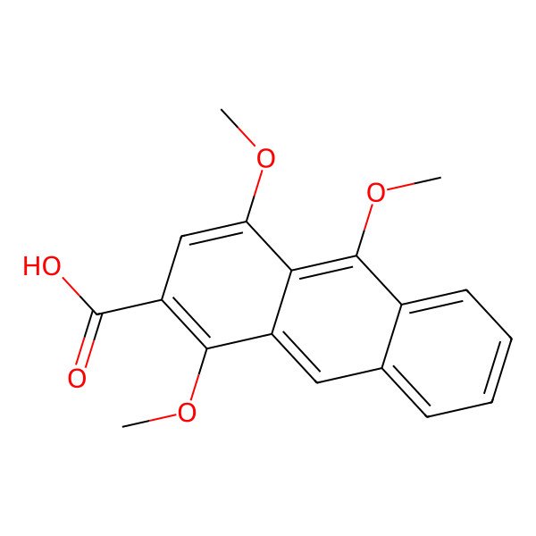 2D Structure of 1,4,10-Trimethoxyanthracene-2-carboxylic acid 2D Structure of 1,4,10-Trimethoxyanthracene-2-carboxylic acid