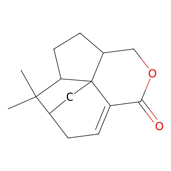 2D Structure of 14,14-Dimethyl-6-oxatetracyclo[9.2.1.04,12.08,12]tetradec-3-en-5-one