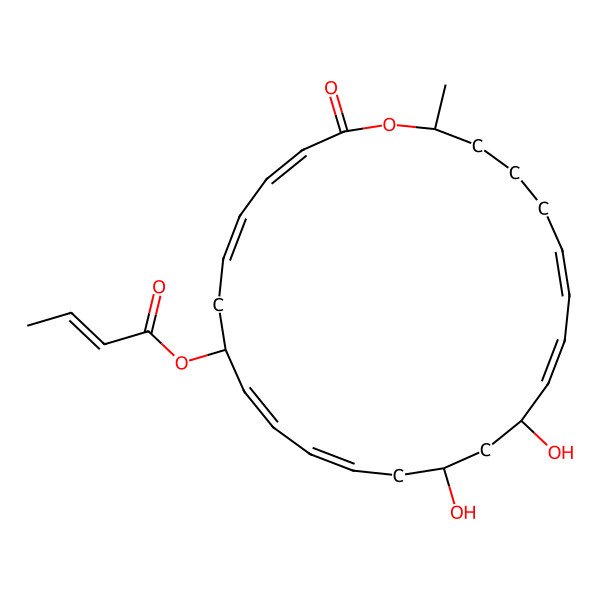 2D Structure of (14,16-Dihydroxy-24-methyl-2-oxo-1-oxacyclotetracosa-3,5,9,11,17,19-hexaen-8-yl) but-2-enoate