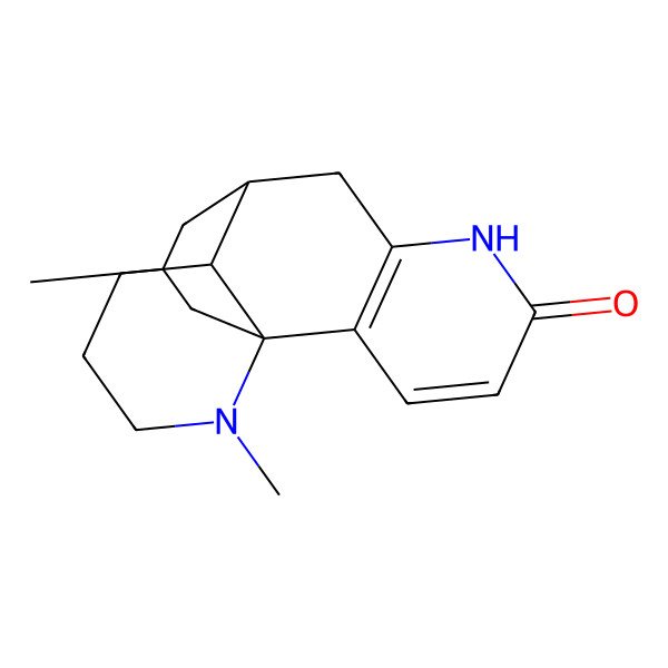 2D Structure of 14,16-Dimethyl-6,14-diazatetracyclo[7.5.3.01,10.02,7]heptadeca-2(7),3-dien-5-one