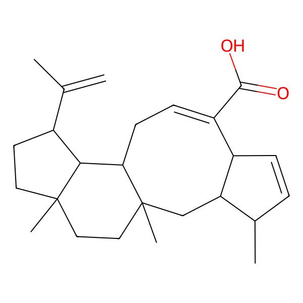 2D Structure of 1,4,16-Trimethyl-13-prop-1-en-2-yltetracyclo[9.7.0.03,7.012,16]octadeca-5,8-diene-8-carboxylic acid