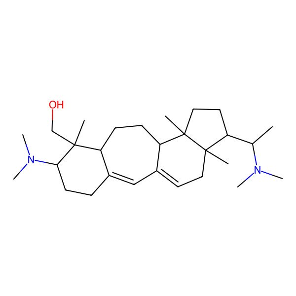 2D Structure of [(6S,7S,8R,11S,12S,15S,16R)-6-(dimethylamino)-15-[(1S)-1-(dimethylamino)ethyl]-7,12,16-trimethyl-7-tetracyclo[9.7.0.03,8.012,16]octadeca-1(18),2-dienyl]methanol