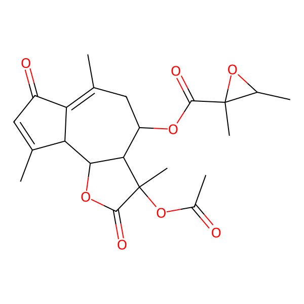 2D Structure of [(3S,3aR,4S,9aR,9bS)-3-acetyloxy-3,6,9-trimethyl-2,7-dioxo-4,5,9a,9b-tetrahydro-3aH-azuleno[4,5-b]furan-4-yl] 2,3-dimethyloxirane-2-carboxylate