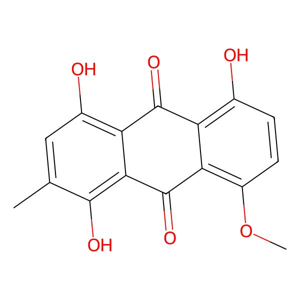 2D Structure of 1,4,5-Trihydroxy-8-methoxy-2-methylanthracene-9,10-dione