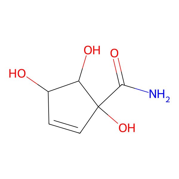 2D Structure of 1,4,5-Trihydroxycyclopent-2-ene-1-carboxamide