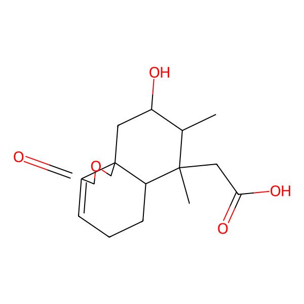 2D Structure of 2-[(6aR,7R,8S,9R,10aS)-9-hydroxy-7,8-dimethyl-3-oxo-5,6,6a,8,9,10-hexahydro-1H-benzo[d][2]benzofuran-7-yl]acetic acid