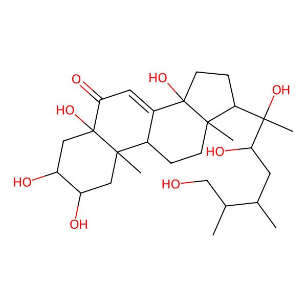 2D Structure of 2,3,5,14-Tetrahydroxy-10,13-dimethyl-17-(2,3,7-trihydroxy-5,6-dimethylheptan-2-yl)-1,2,3,4,9,11,12,15,16,17-decahydrocyclopenta[a]phenanthren-6-one