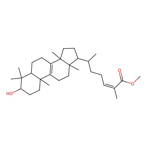 2D Structure of methyl (E,6R)-6-[(3S,5R,10S,13S,14S,17S)-3-hydroxy-4,4,10,13,14-pentamethyl-2,3,5,6,7,11,12,15,16,17-decahydro-1H-cyclopenta[a]phenanthren-17-yl]-2-methylhept-2-enoate