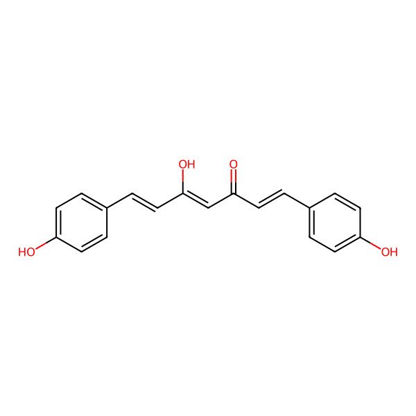 2D Structure of 1,4,6-Heptatrien-3-one, 5-hydroxy-1,7-bis(4-hydroxyphenyl)-