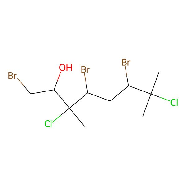 2D Structure of 1,4,6-Tribromo-3,7-dichloro-3,7-dimethyloctan-2-ol