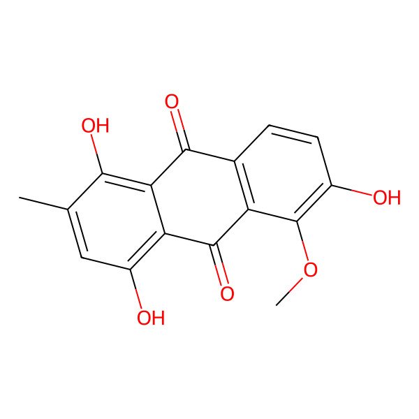 2D Structure of 1,4,6-Trihydroxy-5-methoxy-2-methylanthracene-9,10-dione