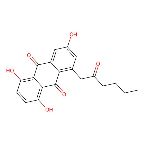 2D Structure of 1,4,6-Trihydroxy-8-(2'-oxohexyl)-9,10-anthraquinone