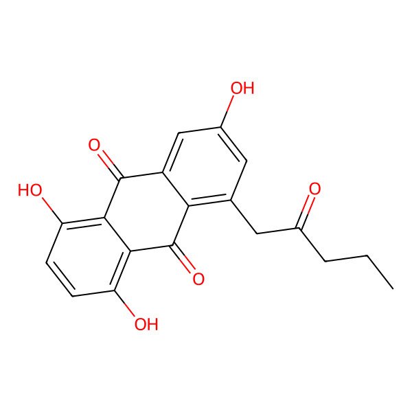 2D Structure of 1,4,6-Trihydroxy-8-(2'-oxopentyl)-9,10-anthraquinone