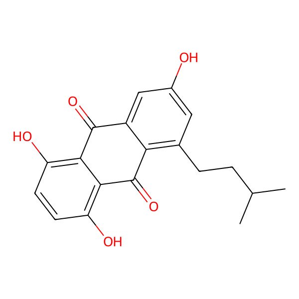 2D Structure of 1,4,6-Trihydroxy-8-isopentyl-9,10-anthraquinone