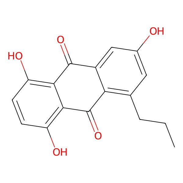 2D Structure of 1,4,6-Trihydroxy-8-propyl-9,10-anthraquinone