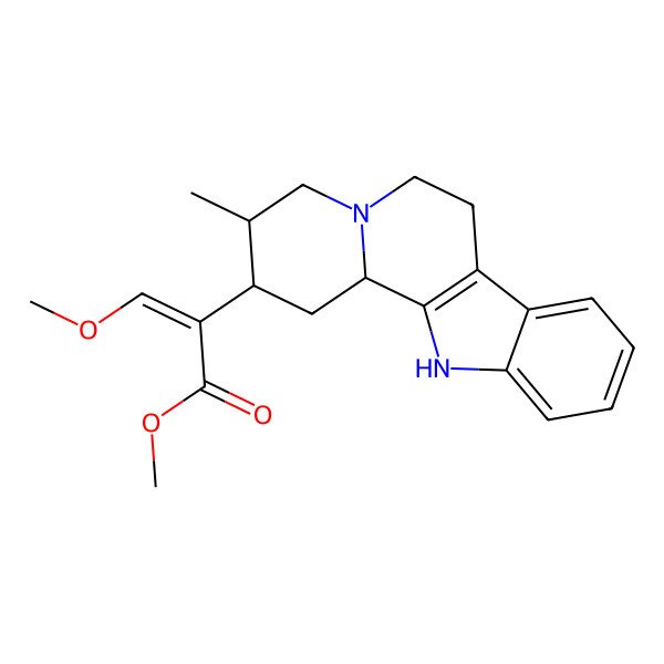 2D Structure of methyl (E)-3-methoxy-2-(3-methyl-1,2,3,4,6,7,12,12b-octahydroindolo[2,3-a]quinolizin-2-yl)prop-2-enoate