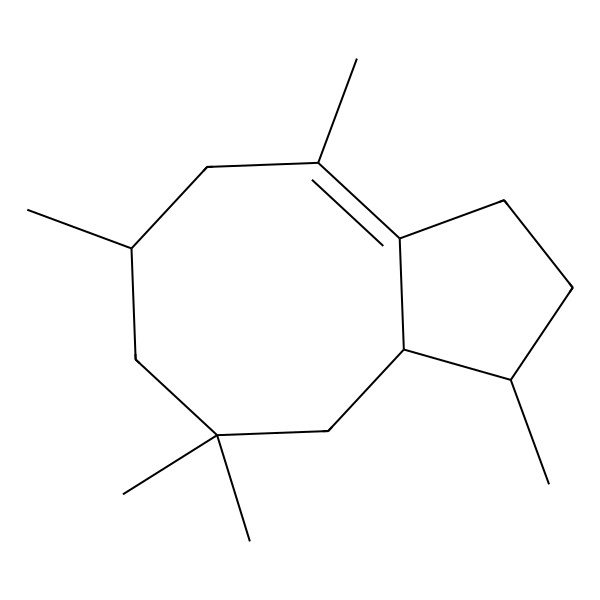 2D Structure of 1,4,6,8,8-Pentamethyl-1,2,3,5,6,7,9,9a-octahydrocyclopenta[8]annulene