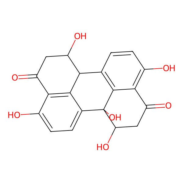 2D Structure of 1,4,6b,7,10-Pentahydroxy-1,2,6b,7,8,12b-hexahydroperylene-3,9-dione