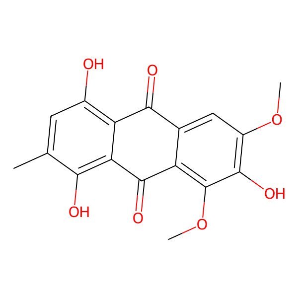 2D Structure of 1,4,7-Trihydroxy-6,8-dimethoxy-2-methylanthraquinone