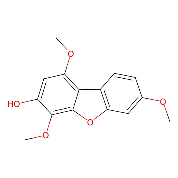 2D Structure of 1,4,7-Trimethoxydibenzofuran-3-ol 2D Structure of 1,4,7-Trimethoxydibenzofuran-3-ol