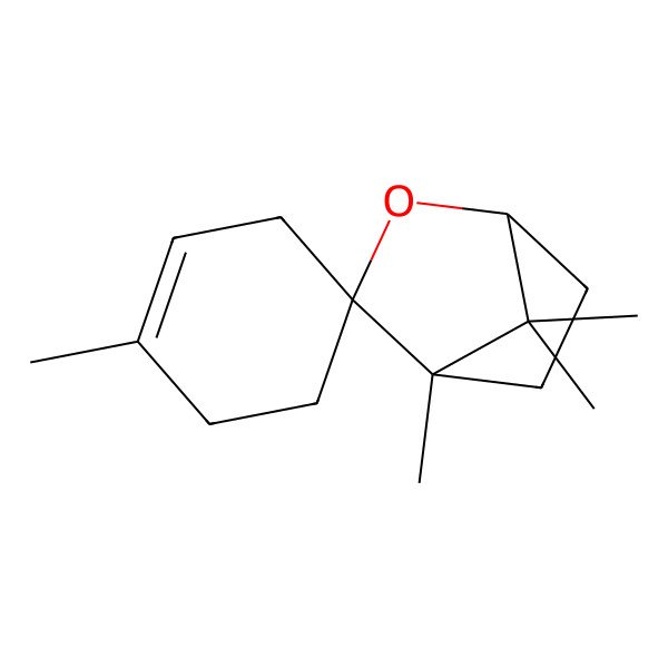 2D Structure of 1',4,7,7-Tetramethylspiro[2-oxabicyclo[2.2.1]heptane-3,4'-cyclohexene]