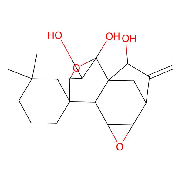 2D Structure of (1S,2S,3S,5R,6R,8R,9S,10S,11S,12R)-13,13-dimethyl-7-methylidene-4,18-dioxahexacyclo[8.6.2.16,9.01,12.02,9.03,5]nonadecane-8,10,11-triol