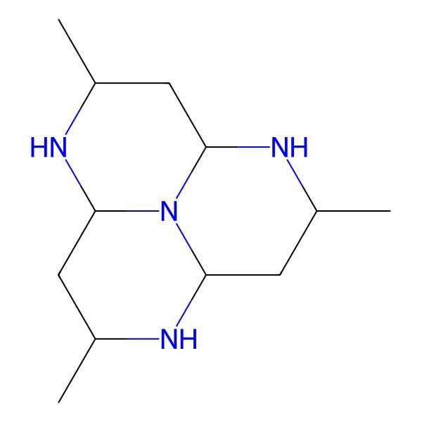 2D Structure of 1,4,7,9b-Tetraazaphenalene, dodecahydro-2,5,8-trimethyl-