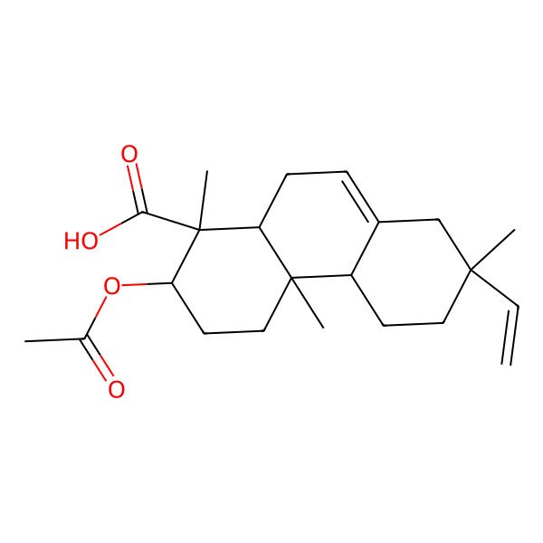 2D Structure of 2-acetyloxy-7-ethenyl-1,4a,7-trimethyl-3,4,4b,5,6,8,10,10a-octahydro-2H-phenanthrene-1-carboxylic acid