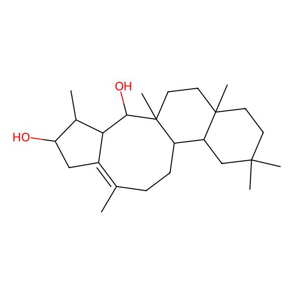 2D Structure of 1,4,8,14,14,17-Hexamethyltetracyclo[9.8.0.03,7.012,17]nonadec-7-ene-2,5-diol