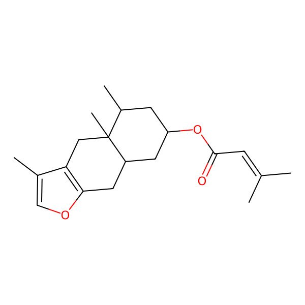 2D Structure of [(4aR,5S,7R,8aR)-3,4a,5-trimethyl-5,6,7,8,8a,9-hexahydro-4H-benzo[f][1]benzofuran-7-yl] 3-methylbut-2-enoate