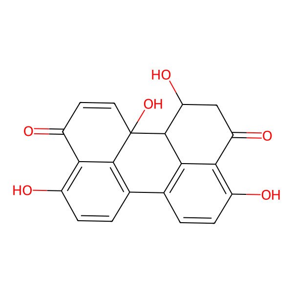 2D Structure of 1,4,9,12a-tetrahydroxy-2,12b-dihydro-1H-perylene-3,10-dione