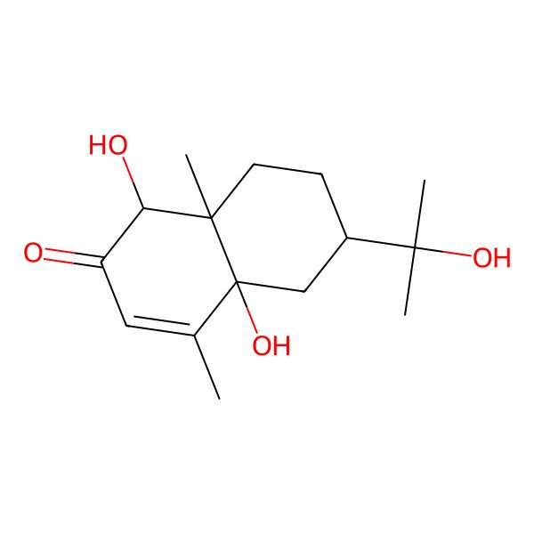 2D Structure of 1,4a-dihydroxy-6-(2-hydroxypropan-2-yl)-4,8a-dimethyl-5,6,7,8-tetrahydro-1H-naphthalen-2-one