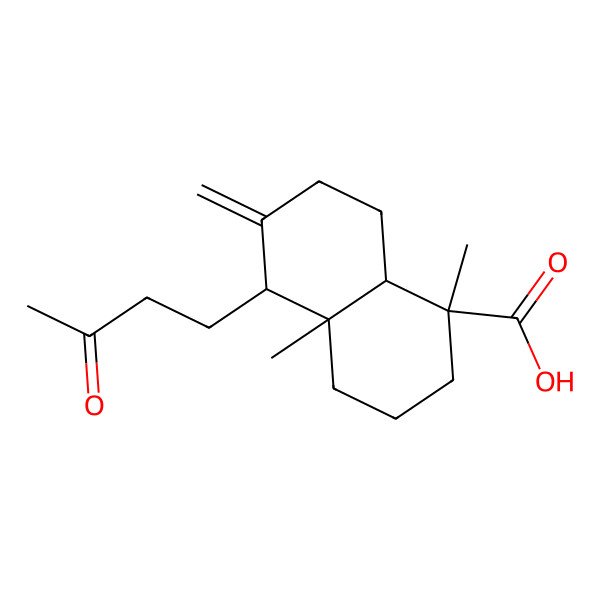 2D Structure of 1,4a-dimethyl-6-methylidene-5-(3-oxobutyl)-3,4,5,7,8,8a-hexahydro-2H-naphthalene-1-carboxylic acid