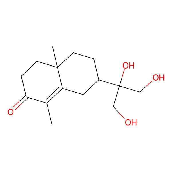 2D Structure of 1,4a-Dimethyl-7-(1,2,3-trihydroxypropan-2-yl)-3,4,5,6,7,8-hexahydronaphthalen-2-one