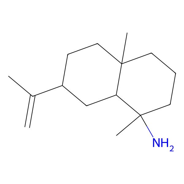 2D Structure of 1,4a-Dimethyl-7-prop-1-en-2-yl-2,3,4,5,6,7,8,8a-octahydronaphthalen-1-amine
