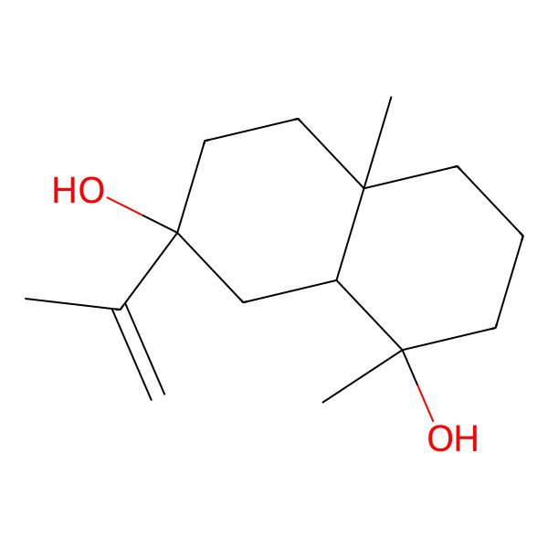 2D Structure of 1,4a-dimethyl-7-prop-1-en-2-yl-3,4,5,6,8,8a-hexahydro-2H-naphthalene-1,7-diol