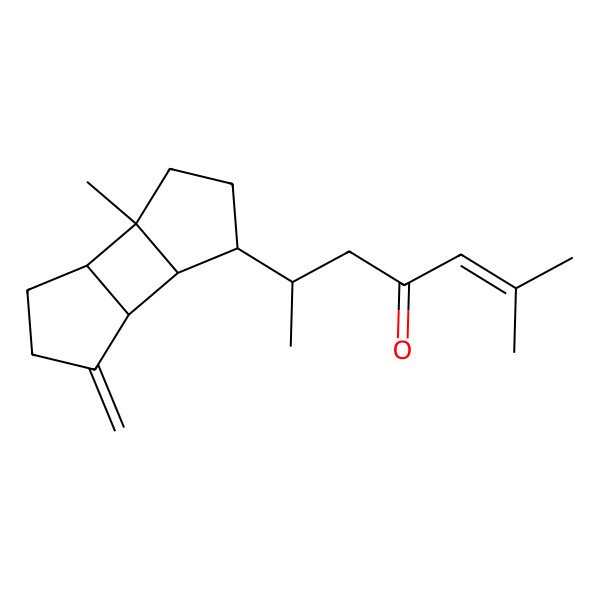 2D Structure of (6S)-2-methyl-6-[(1S,2R,3R,6S,7R)-6-methyl-10-methylidene-3-tricyclo[5.3.0.02,6]decanyl]hept-2-en-4-one