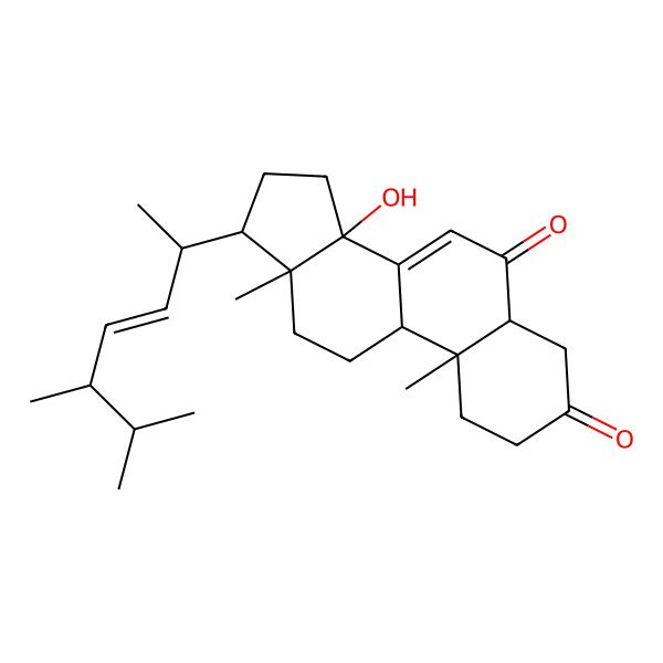 2D Structure of (14alpha,22e)-14-Hydroxyergosta-7,22-diene-3,6-dione
