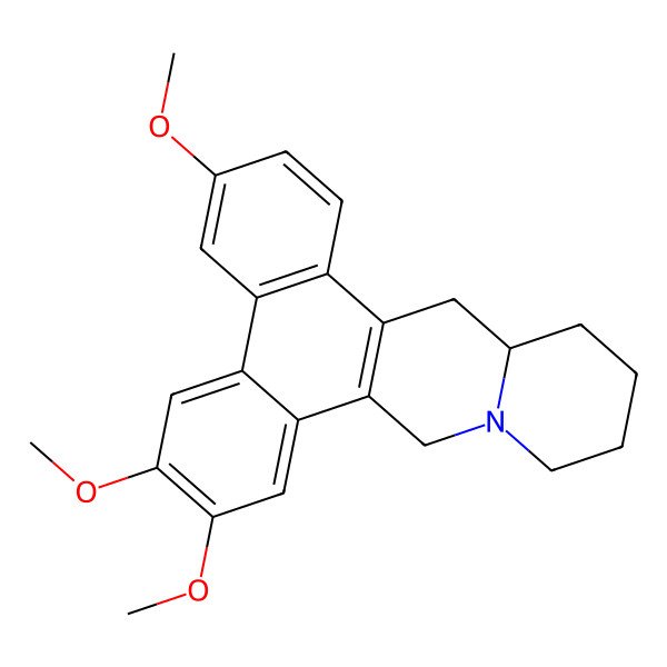 2D Structure of (14aS)-3,6,7-trimethoxy-11,12,13,14,14a,15-hexahydro-9H-phenanthro[9,10-b]quinolizine